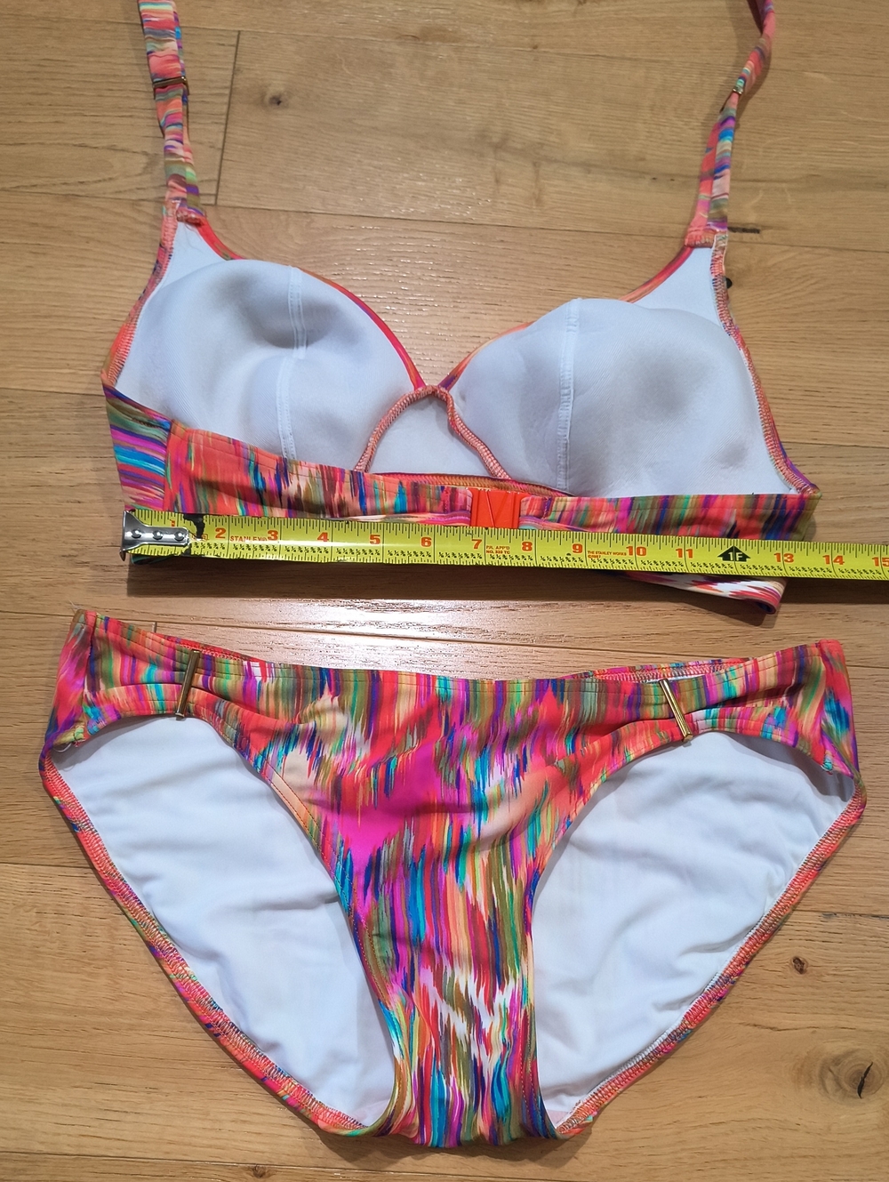 Freya Multicolor Brushstroke Bikini — Pink, Orange, Blue - Picture 6 of 6